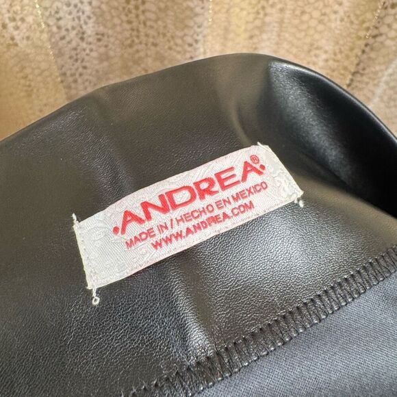 Andrea Sexy Goth Black Faux Leather Lace Up Bodycon Skirt Large - Picture 3 of 7